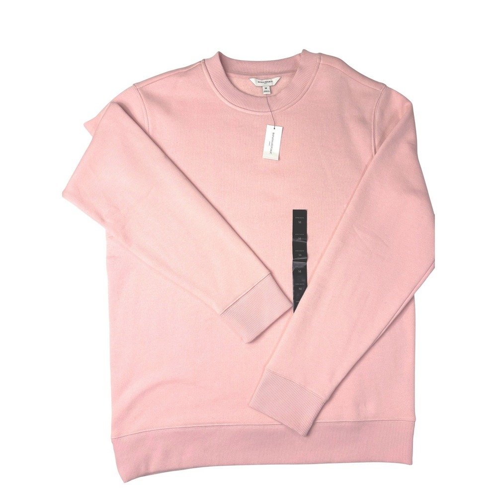 Sweatshirt Pink Banana Republic Women's Medium Crew Neck Pullover Soft Pink - Picture 2 of 7